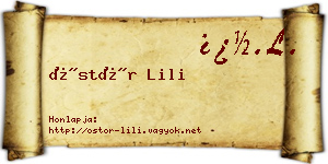 Östör Lili névjegykártya
