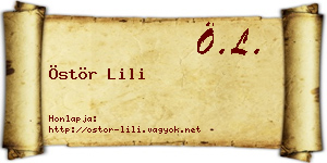 Östör Lili névjegykártya